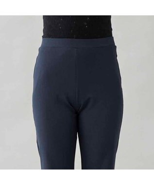 Chacott デニム調ブーツカットパンツ ネイビー