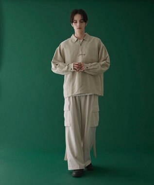 WEGO フェイクスウェードハーフZIPシャツ（LS） ライトベージュ