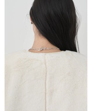 earth music&ecology ファー＆キルティングリバーシブルコート Ivory