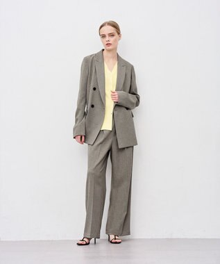 uncrave ウォッシャブルウールライクツイル ジャケット シャンブレーチャコール