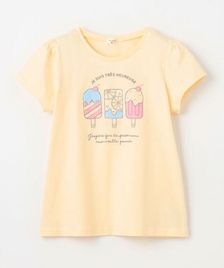 ANY KIDS 【WEB限定】7days プリント 半袖 Tシャツ クリーム×アイス