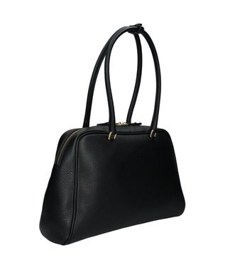 INTER-CHAUSSURES 【CHRISTIAN VILLA】チャーム付きシュリンクレザーハンドバッグ ブラック