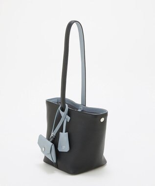 TOPKAPI 【Breath TOPKAPI】DUAL デュアル シュリンクレザー バイカラー 2way ワンハンドル ショルダーバッグ チャーム付き ブラック