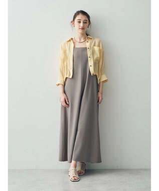 YECCA VECCA 【2点SET】シアーシャツ×Aラインキャミワンピース Yellow