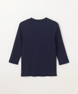 GRACE CONTINENTAL メタル釦リブニットトップ ネイビー
