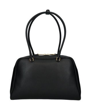 INTER-CHAUSSURES 【CHRISTIAN VILLA】チャーム付きシュリンクレザーハンドバッグ ブラック