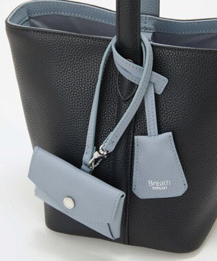 TOPKAPI 【Breath TOPKAPI】DUAL デュアル シュリンクレザー バイカラー 2way ワンハンドル ショルダーバッグ チャーム付き ブラック