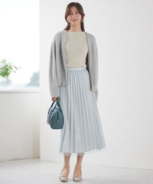 ANY SIS 【洗える】シャギーニット パーカー ライトグレー