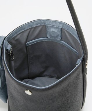 TOPKAPI 【Breath TOPKAPI】DUAL デュアル シュリンクレザー バイカラー 2way ワンハンドル ショルダーバッグ チャーム付き ブラック