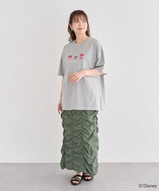 Green Parks シュガーラッシュ　／　クロスステッチ刺繡半袖ＴＥＥ Gray Mixture