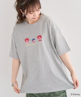 Green Parks シュガーラッシュ　／　クロスステッチ刺繡半袖ＴＥＥ Gray Mixture