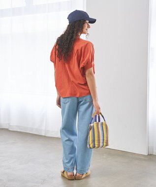 J.PRESS YORK STREET 【WOMEN】バックドレープドルマン ブラウス オレンジ系