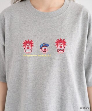 Green Parks シュガーラッシュ　／　クロスステッチ刺繡半袖ＴＥＥ Gray Mixture