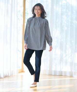 ANY L 【美脚見え/お腹周りスッキリ】スタイルアップスキニー ネイビー系