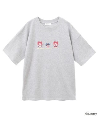 Green Parks シュガーラッシュ　／　クロスステッチ刺繡半袖ＴＥＥ Gray Mixture