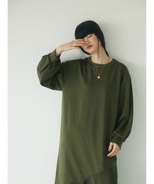Green Parks armonia．布帛切り替えポンチワンピース Khaki