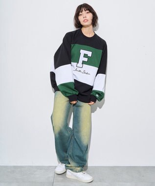 WEGO 【ユニセックス着用ITEM】別注FILAパネル切替プルオーバー グリーンその他