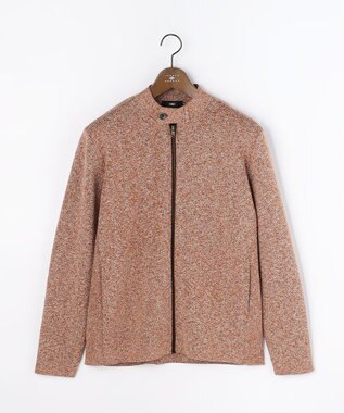 JOSEPH ABBOUD 【イタリア糸使用・伸縮性】マルチカラームリネ ニットブルゾン オレンジ系