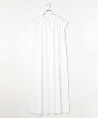 #Newans 【乾燥機可能/接触冷感】ヨークギャザーロングワンピース ホワイト