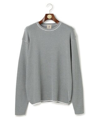 J.PRESS MEN 【Tシャツ感覚で着られる新感覚ニット】ボーダーニット ロングスリーブＴシャツ グリーン系1