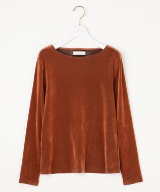 ANY SIS S 【洗える】チュールベロア プルオーバー テラコッタ
