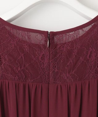 自由区 【WEB限定】シフォンレースコンビネーション ドレス ワイン系