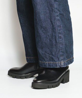 BONTRE 【イタリア製/本革】【LucaGrossi/ルカグロッシ】厚底ストレッチヒールブーツ/K839T-UA ブラック