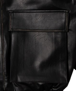 WEGO エイジドFレザーブルゾン ブラック