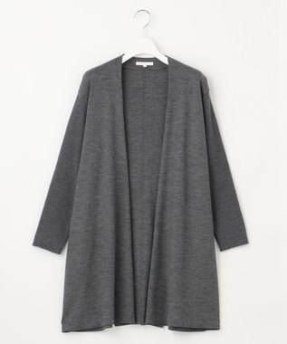 自由区 【洗える】ウールニットコンビジャージー ライトアウター グレー系