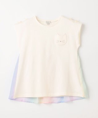 ANY KIDS バックシャン Tシャツ エクリュ×レインボー