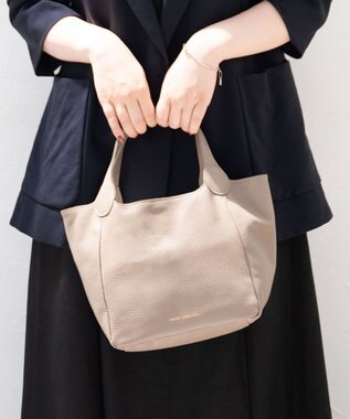 Hekhèr Le Style de Vie 【日本製/セレモニーにも】シュリンクレザー ハンドバッグ small グレージュ