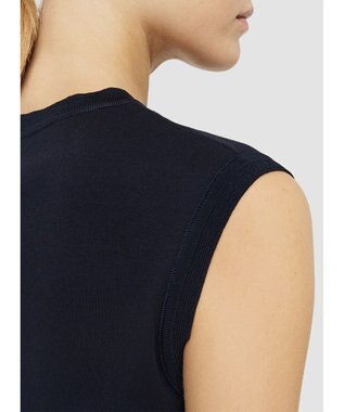 JOSEPH 【洗える】マーセライズコットン　ラウンドネックタンクトップ Navy