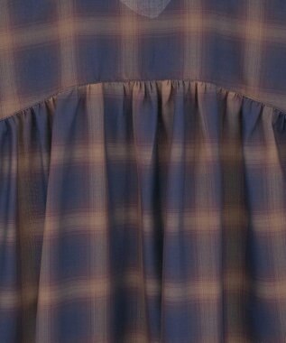 Green Parks ・ＥＬＥＮＣＡＲＥ　ＤＵＥ　チェックギャザーシャツ Navy