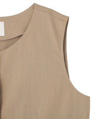 Green Parks クルーネック多釦ジレ Mocha