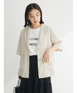 Green Parks 接触冷感　５分袖ジャケット Light Beige