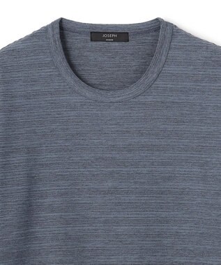 JOSEPH HOMME メランジリップル　クルーネックカットソー ダルブルー系