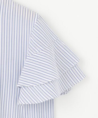 組曲 コットンレーヨンシャーティング ブラウス ブルーストライプ系1