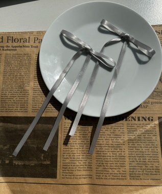 WEGO L2Pロングリボンヘアクリップ ライトグレー