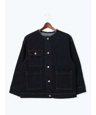 Te chichi ノーカラーデニムジャケット ネイビー