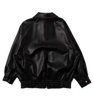 WEGO エイジドFレザーブルゾン ブラック