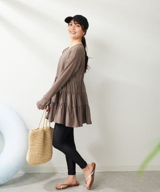 OP／FILA 【Ocean Pacific】フレアラッシュＴシャツ ブラック×グレー