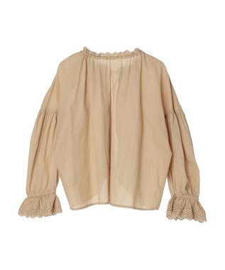 earth music&ecology ギャザーショートブラウス Beige