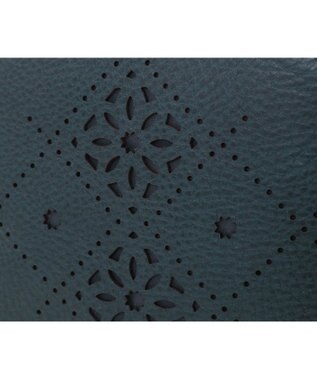 genten アーガイルカットワーク ポーチ ネイビーブルー