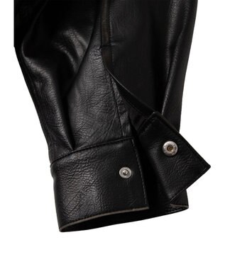 WEGO エイジドFレザーブルゾン ブラック