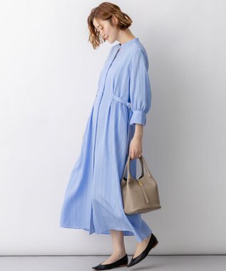 23区 【先行予約】ドビーストライプ  ワンピース スカイブルー系