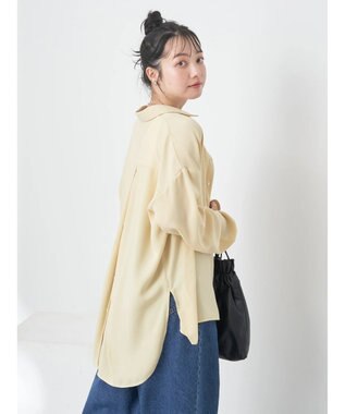 earth music&ecology バックボタンチュニック Yellow