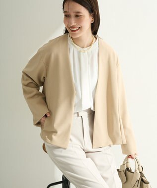 Green Parks Ｏ．洗えてストレッチ　ノーカラージャケット Light Beige