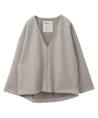 CRAFT STANDARD BOUTIQUE 圧縮ウール風ZIP付きジャケット Gray
