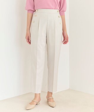 Feroux 【洗える】マリンテーパードパンツ アイボリー系