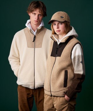 JOSEPH ABBOUD MOUNTAIN 【Eco素材】ポーラテック ボアフリース ブルゾン アイボリー系